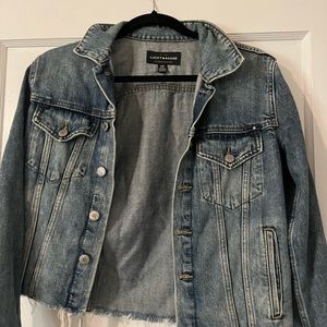 Lucky brand denim jacket frayed bottom